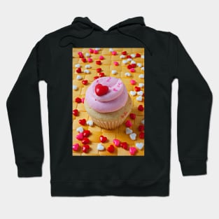 Pink cupcake with candy hearts Hoodie